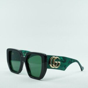 Gucci GG0956S 001 Square Sunglasses - Black/Green